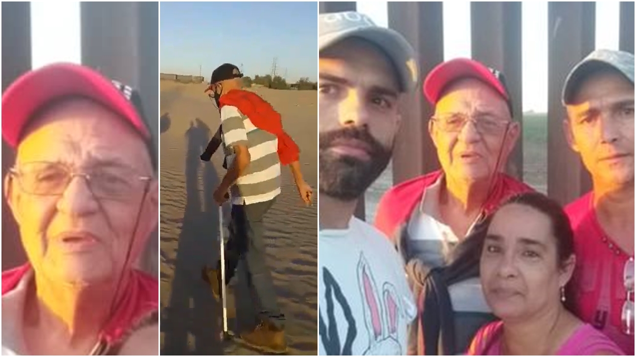 Con 82 años y apoyándose de un bastón, un cubano logra cruzar a EEUU por Arizona (video)
